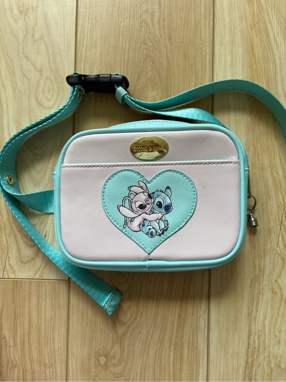 Disney Y2K Vintage Stitch & Angel Heart Crossbody Belt Bag